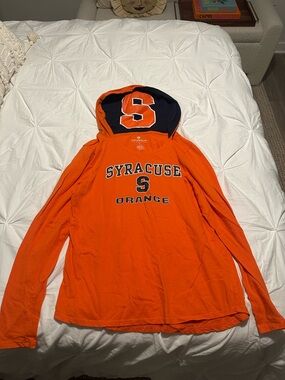 Syracuse Orange Hooded Long Sleeve Tee - Orange with Navy S